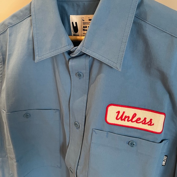 Unless Collective Embroidered Work Shirt- Wms L/ Men’s M - Picture 2 of 5